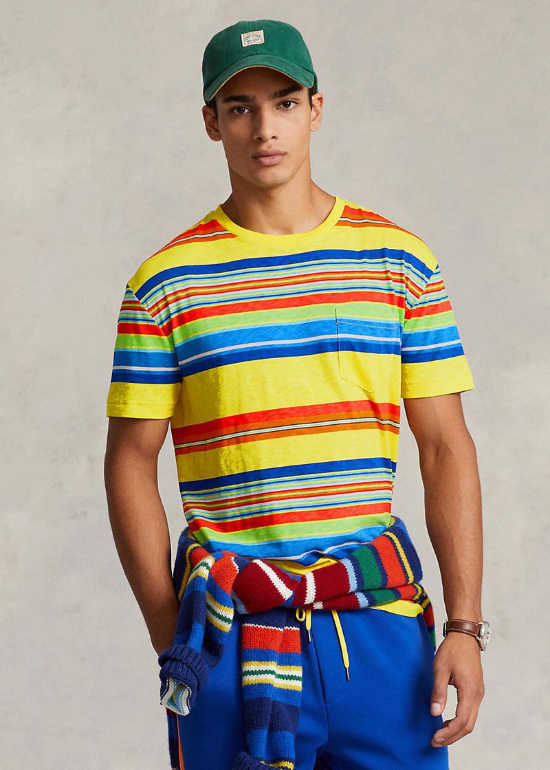 Camiseta Polo Ralph Lauren Hombre Classic Fit Striped Jersey Chile Multicolor VXINT-7904